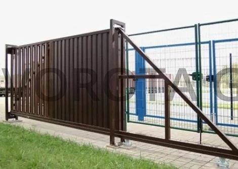 ворота коричневого цвета 2500х4500